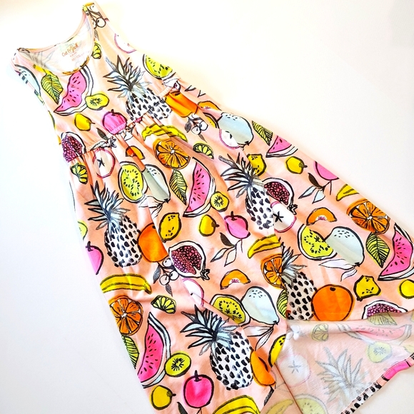 Cat & Jack Dresses 7 Or 35 Cat Jack Long Sleeveless Fruit Print